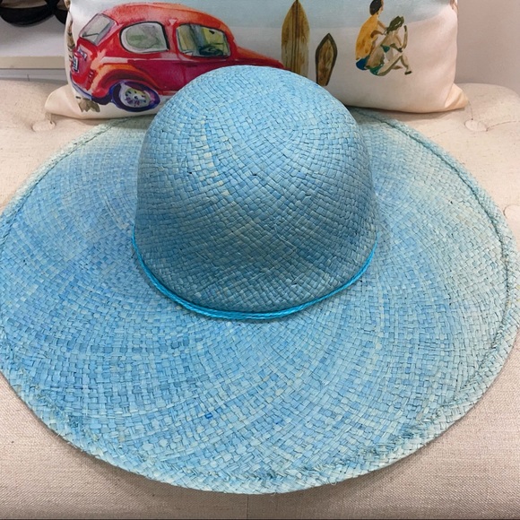 Seaworld Busch Gardens NWT! Blue Floppy Straw Tie Hat Hat - Picture 4 of 9